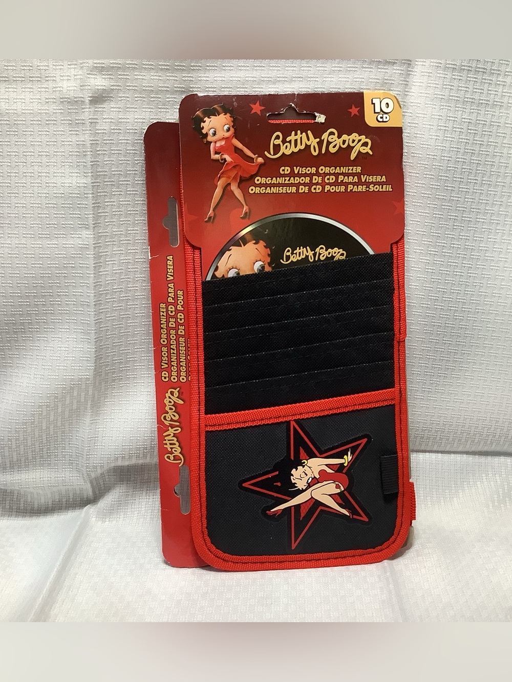 Vintage 2006 Betty Boop Car Visor CD Organizer Holder - Holds 10 Discs